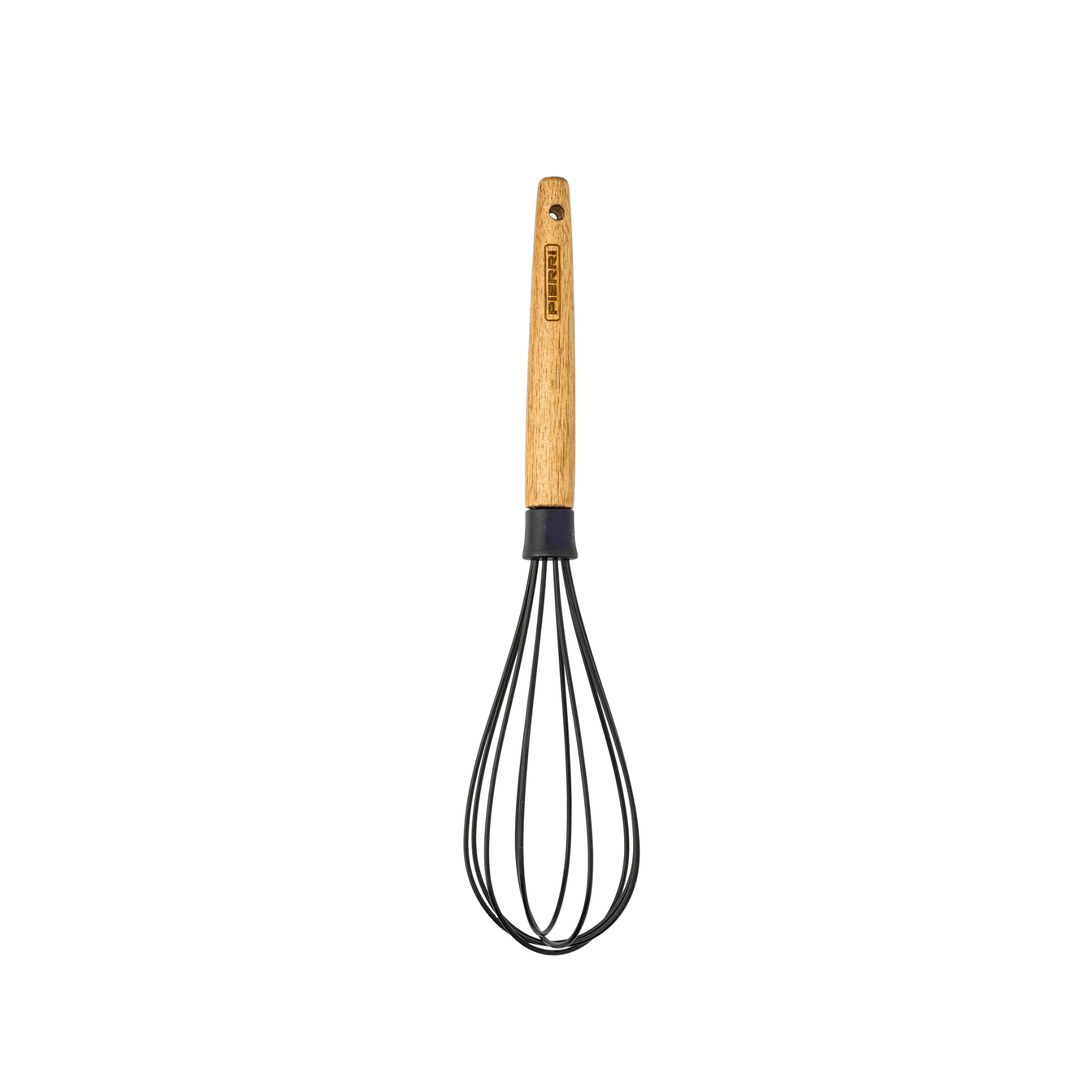 Batidor de huevos de silicona con mango de madera negro - Nero