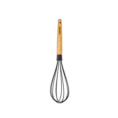 Batidor de huevos de silicona con mango de madera negro - Nero