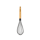 Batidor de huevos de silicona con mango de madera negro - Nero