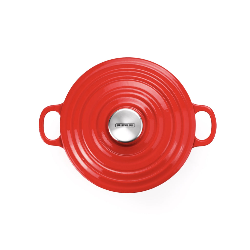 Cacerola de hierro fundido de 20 cm, salsa Pomodoro roja (5 años de garantía)