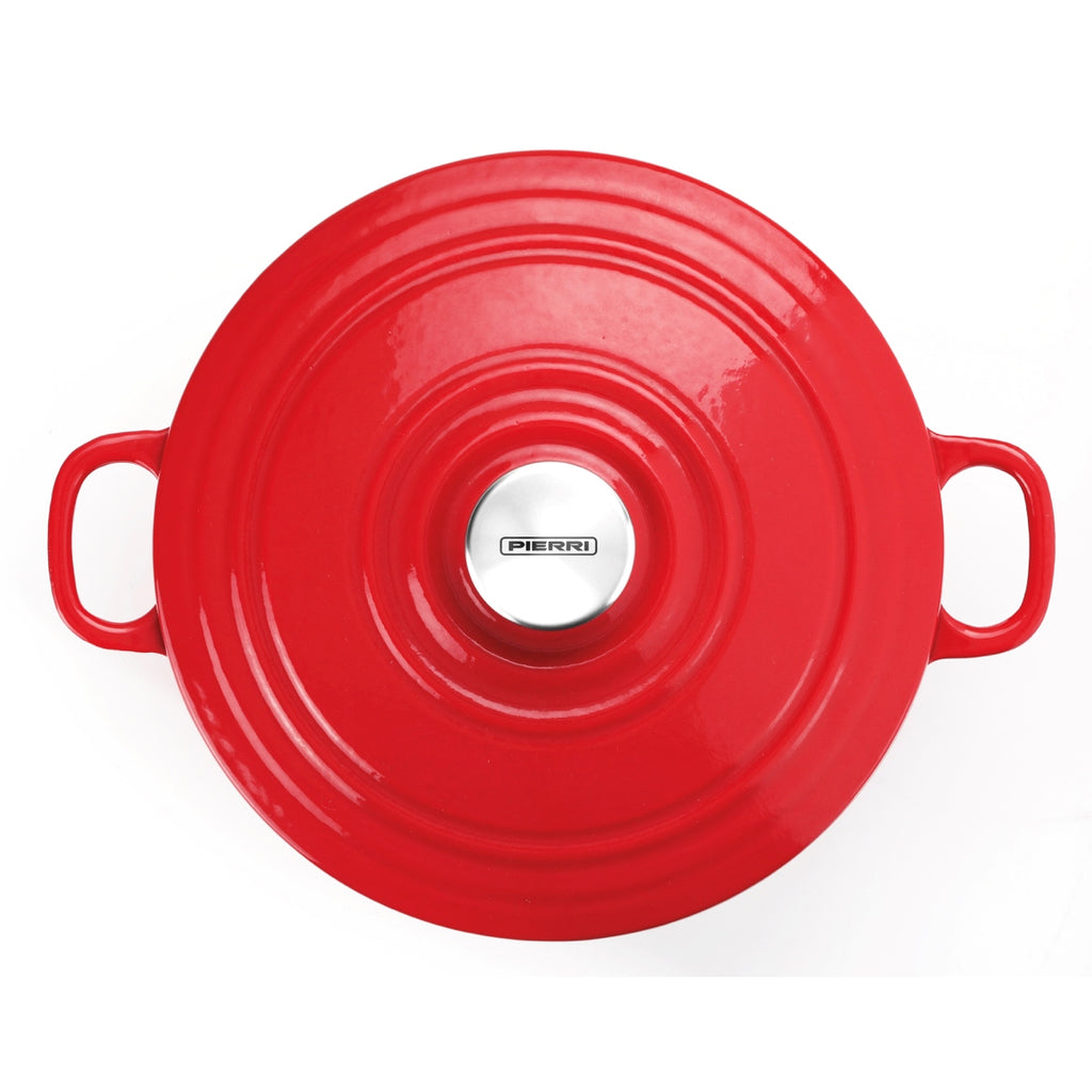 Cacerola de hierro fundido de 24 cm, salsa Pomodoro roja (garantía de 5 años)