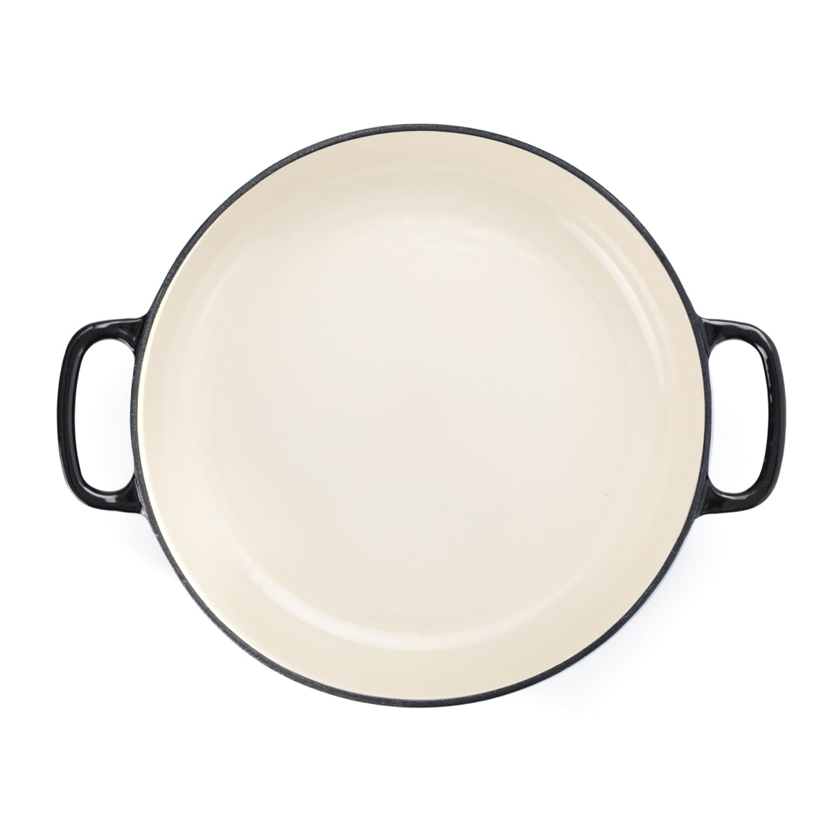 Cacerola de hierro fundido poco profunda de 28 pulgadas, color negro (5 años de garantía)