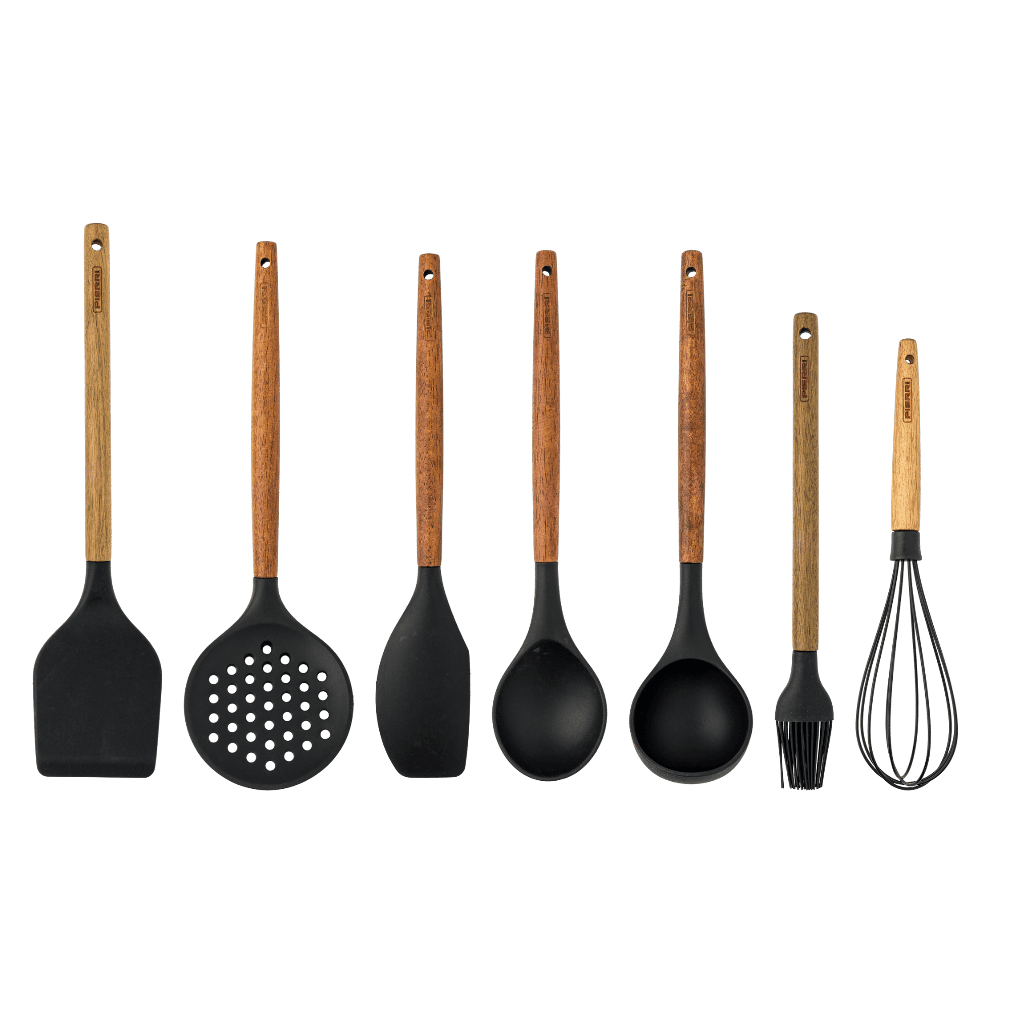 Cuchara de silicona con mango de madera negro - Nero