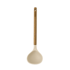 Cucharón de silicona con mango de madera, crema bechamel