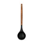 Cucharón de silicona con mango de madera negro Nero