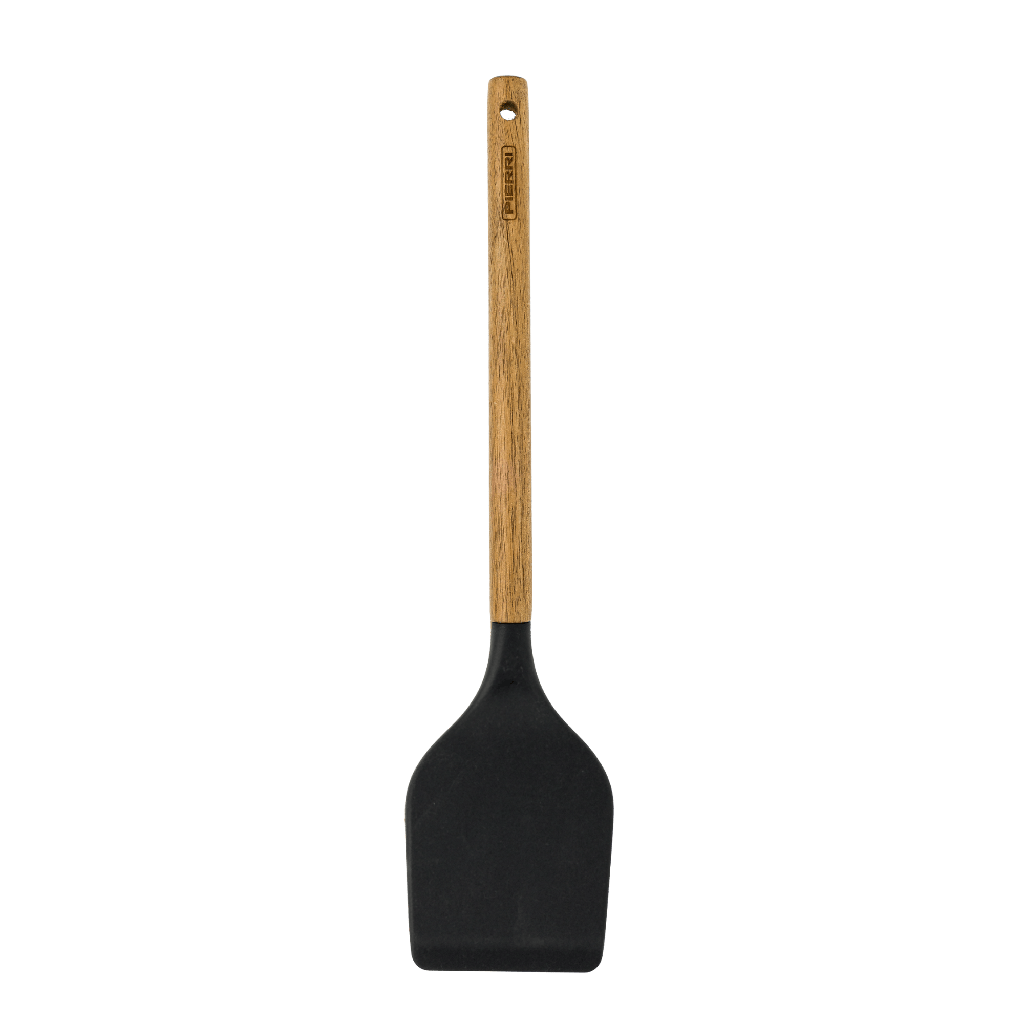 Espátula Reta de Silicone C/ Cabo de Madeira Preto Nero